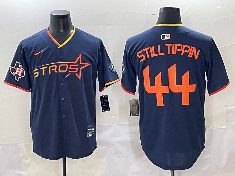 Men 2025 Houston Astros 44 Still Tippin Blue Three generations Joint Name Nike MLB Jersey style 9
